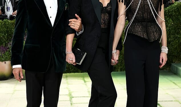 Glamorous Emily Blunt posed with her sister Felicity and her brother-in-law and Devil Wears Prada co-star Stanley Tucci at the Met Gala in New York on Monday night