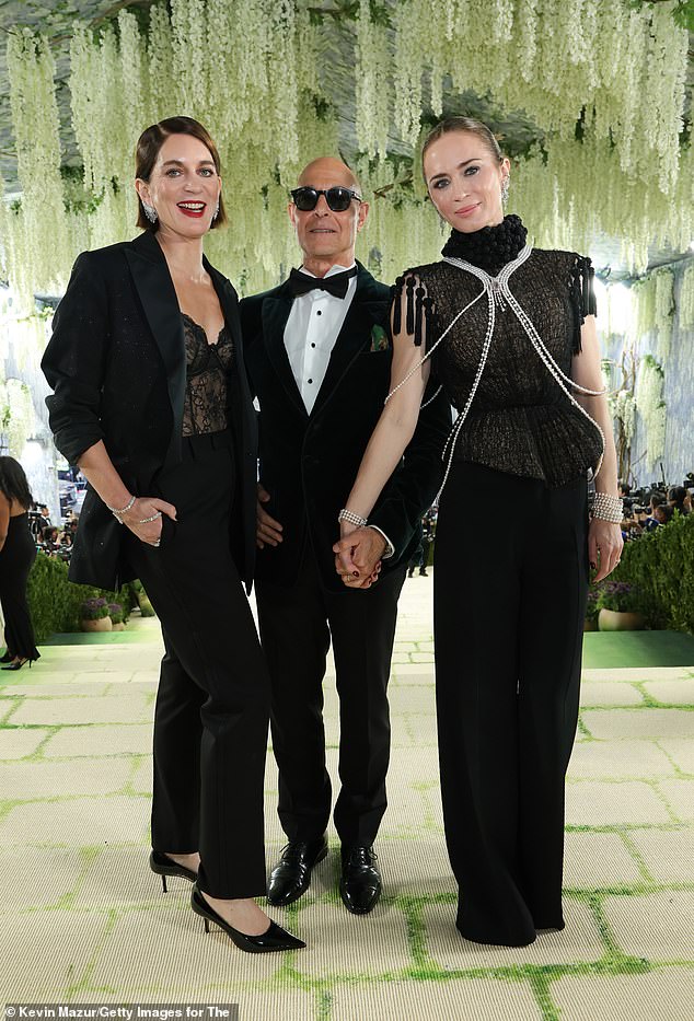 The trio posed for snaps all together as they arrived following the busy Devil Wears Prada promotional trail of recent weeks