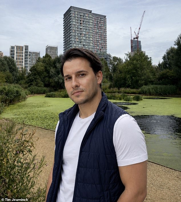 Tim Jeurninck (pictured) and his partner were some of the first people to purchase a flat in the East Village in 2014 - buying 40 per cent under shared ownership. They were ready to buy more with an aim to eventually buy 100 per cent, but told how they 'missed the boat'