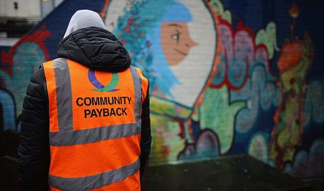 Ministry of Justice figures show courts in England and Wales issued 53,685 unpaid work orders in the year to March 2025 ¿ yet 3,200 were never started and a third failed to complete the required hours (Stock Image)