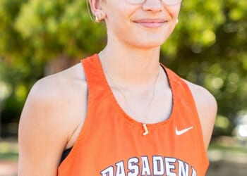 Lina Haaga, who was born as Paul Haaga, came first in the women's varsity 400-meter race at the Prep League Championship Finals last week