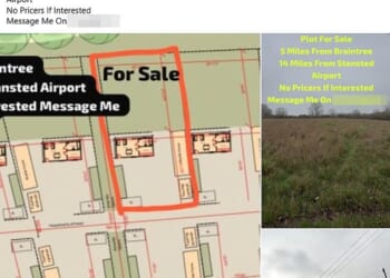 Martin Mongan advertised for 'off-plan' buyers for one of the yet-to-be-built caravan pitches in a Facebook post highlighting the site's proximity to Stansted Airport
