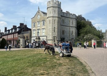 Families came together to attend the Windsor Horse Drive in Berkshire on Saturday, meeting for a 13-mile ride complete with handy pub stops