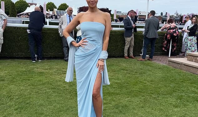 Tulisa Contostavlos commanded attention on Thursday as she made a glamorous arrival at the Boodles May Festival at Chester Races