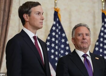 15765063 ISLAMABAD, PAKISTAN - APRIL 12: Jared Kushner, left, and Steve Witkoff, Special Envoy for Peace Missions listen as Vice President JD Vance speaks during a news conference after meeting with representatives from Pakistan and Iran, April 12, 2026 in Islamabad, Pakistan. (Photo by Jacquelyn Martin - Pool/Getty Images)