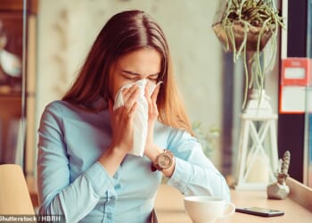 Respiratory syncytial virus, the common cause of coughs and colds, offered a protective effect from breast cancer metastasising, researchers have discovered (stock photo)