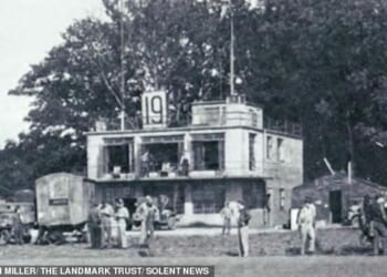 RAF Ibsley control tower in Ringwood, Hampshire, served as a base for US Air Force bombers during World War Two