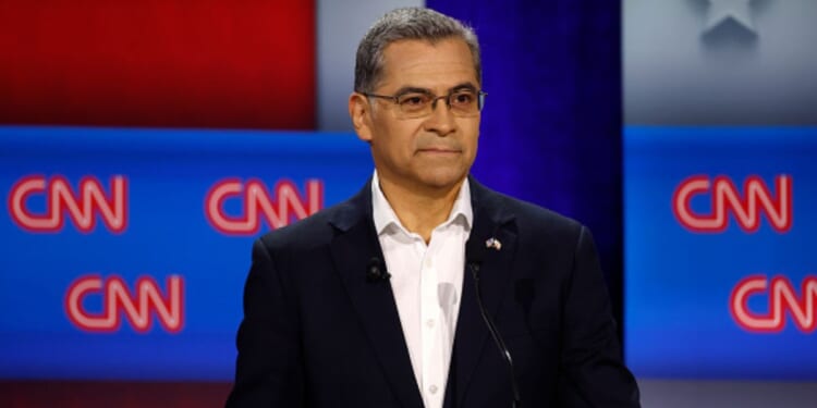 Californian Gubernatorial candidate Xavier Becerra stands in the CNN Governor Primary Debate studio.