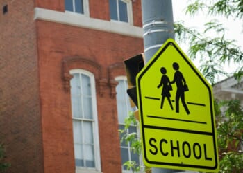 A children crossing road sign in Philadelphia.