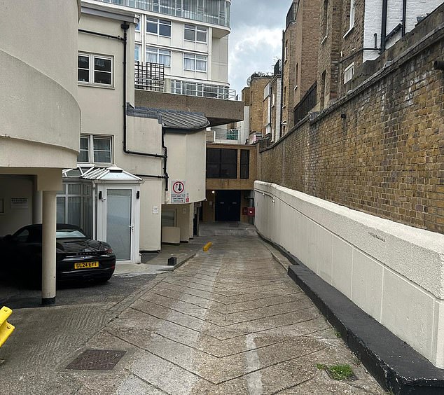 This is the ramp down which delivery vehicles must reverse to unload their goods