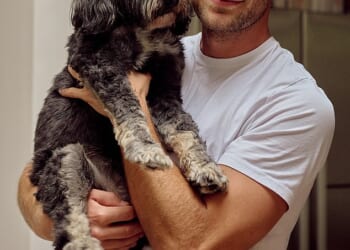 Dog nutritionist Cam Wimble, 32, pictured with his Tibetan terrier Isla